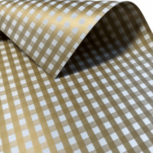 Rotolo Carta Regalo 100x40 cm Vichy Bianco Oro