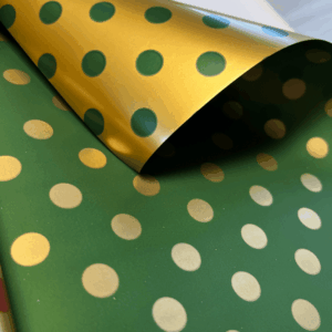Rotolo Carta Regalo 100x40 cm Merry Dots Verde Oro